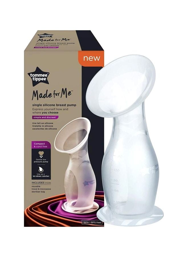 MadeFor Me Manual Silicone Breast Pump And Let-Down Catcher With Steriliser Bag