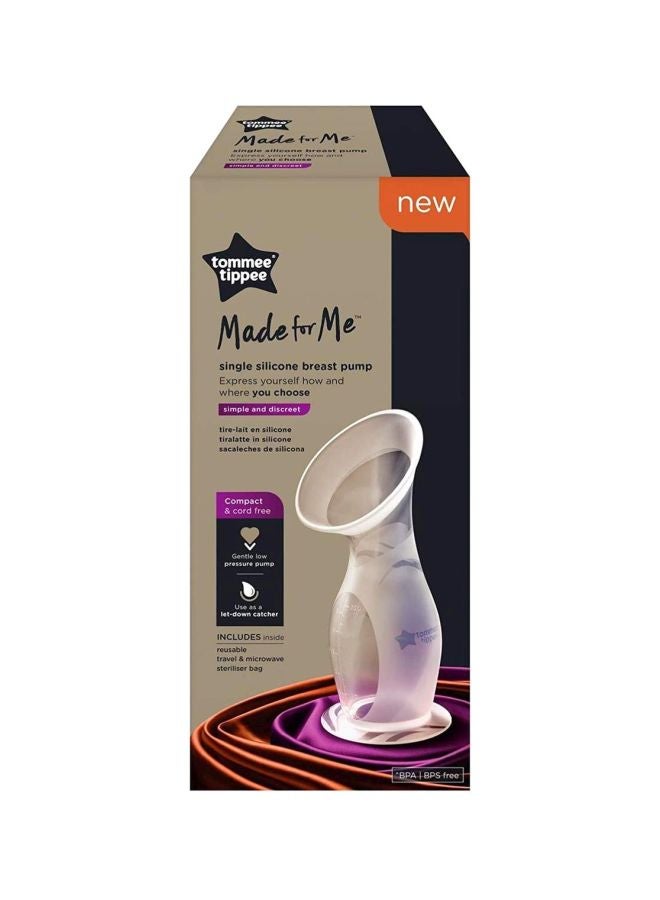 MadeFor Me Manual Silicone Breast Pump And Let-Down Catcher With Steriliser Bag