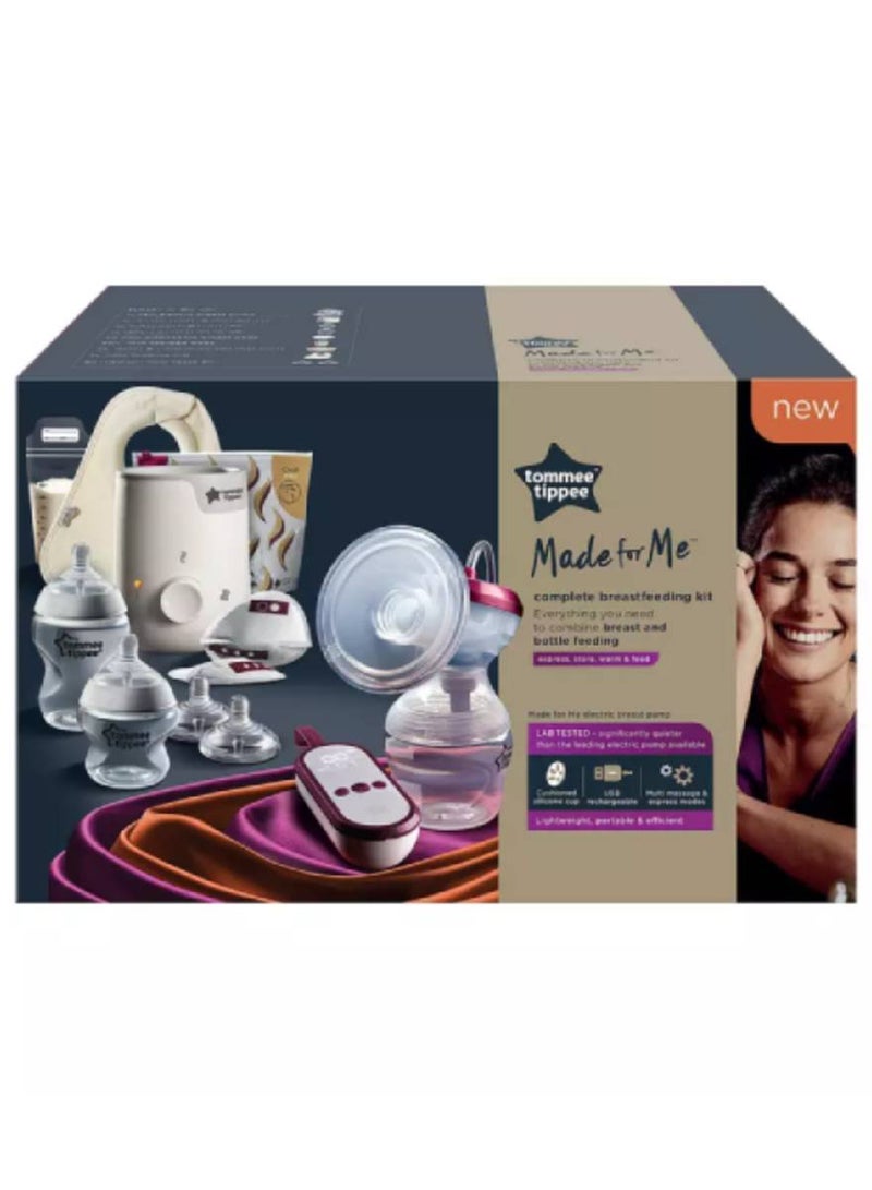 Complete Breastfeeding Kit - MadeFor Me Electric Breast Pump, Baby Bottle And Food Warmer And Breastfeeding Accessories