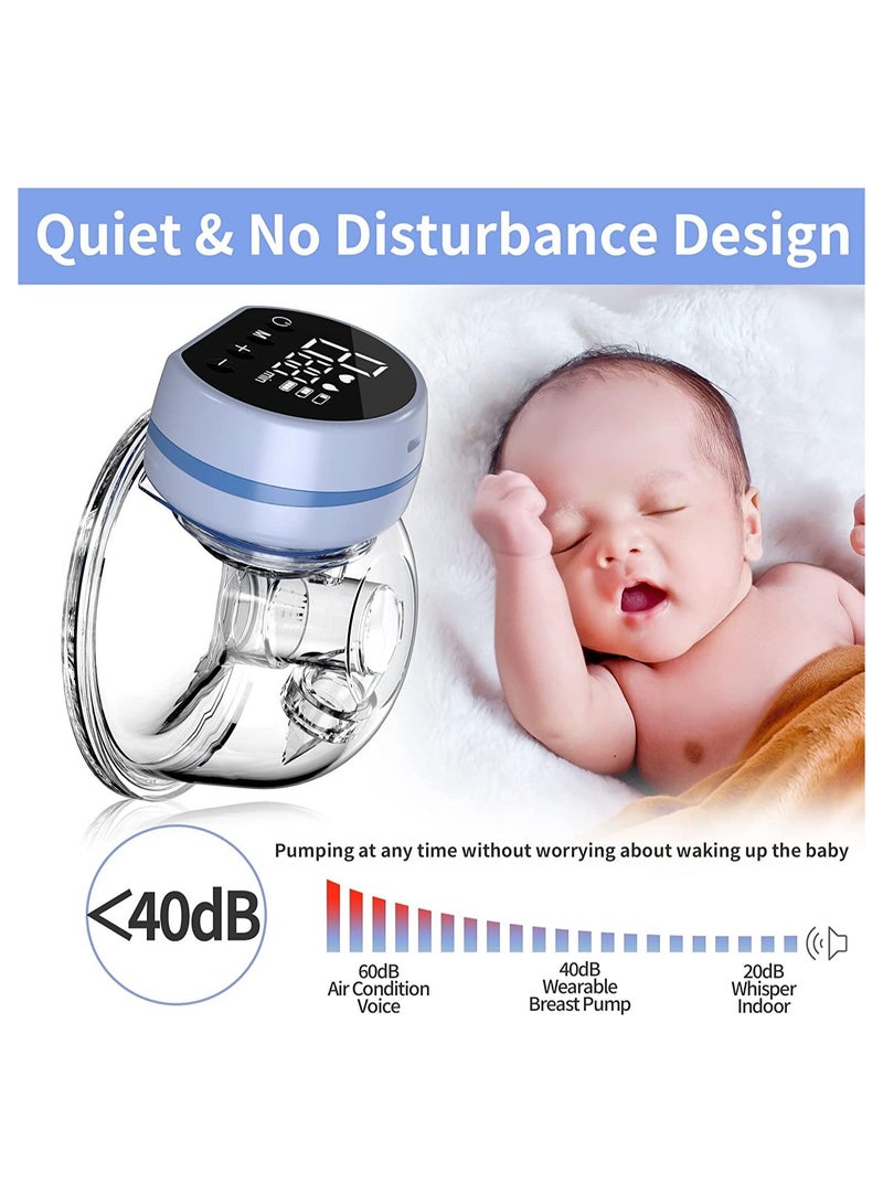 Electric, Wearable, Low Noise, Hands-Free Anti-Overflow Breast Pump With 3 Modes 9 Levels, Massage Milk Extractor Mode - 24 MM