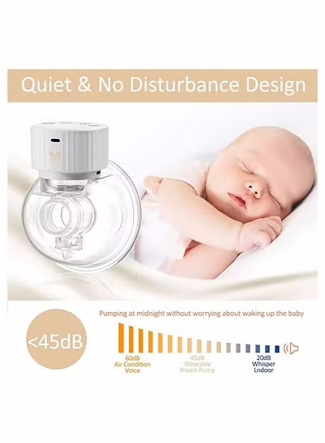 2pcs Breast Pump, Wearable Breast Pump, Portable Hands-Free Electric Breast Pump 3 Modes 9 Levels Low Noise Large LCD with Timer Memory Backlight Function Rechargeable