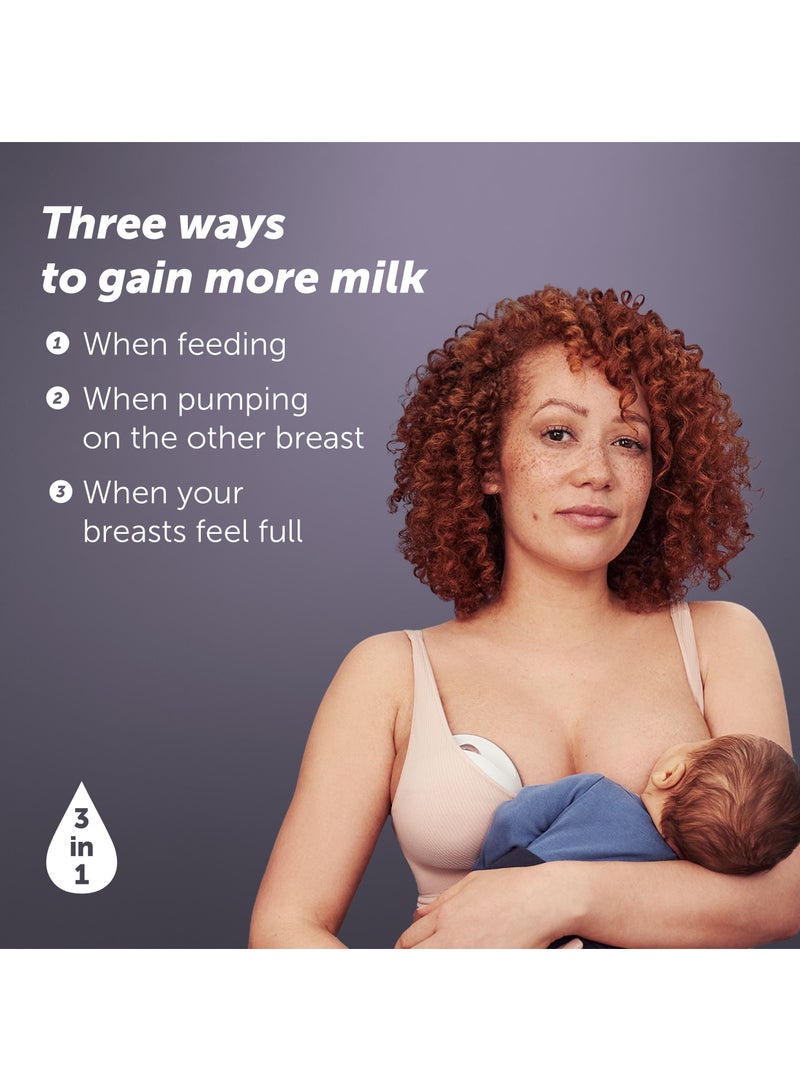 Curve Manual Wearable Breast Pump - Based on Natural Suction, Hands-Free, Kick-Proof, Portable Silicone Milk Pump That Can Be Worn in-Bra for Gently Expressing While Feeding or Pumping