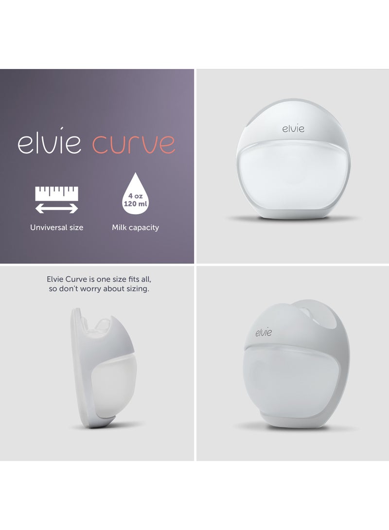 Curve Manual Wearable Breast Pump - Based on Natural Suction, Hands-Free, Kick-Proof, Portable Silicone Milk Pump That Can Be Worn in-Bra for Gently Expressing While Feeding or Pumping