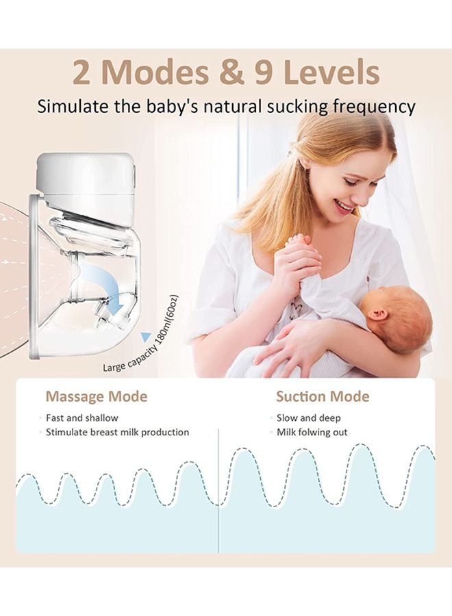 Wearable Breast Pump Hand Free Portable Electric Breastfeeding Pump S12 Wireless Breast Milk Pump with LCD Display 2 Modes 9 Levels 24mm