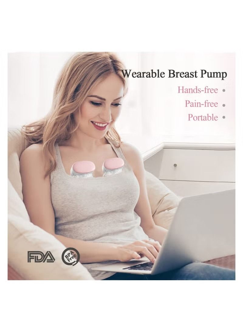 Wearable Breast Pump Hands Free, Pain Free Portable Electric Breastfeeding Pump with 3 Mode & 10 Levels, Rechargeable Milk Pump for Travel & Home