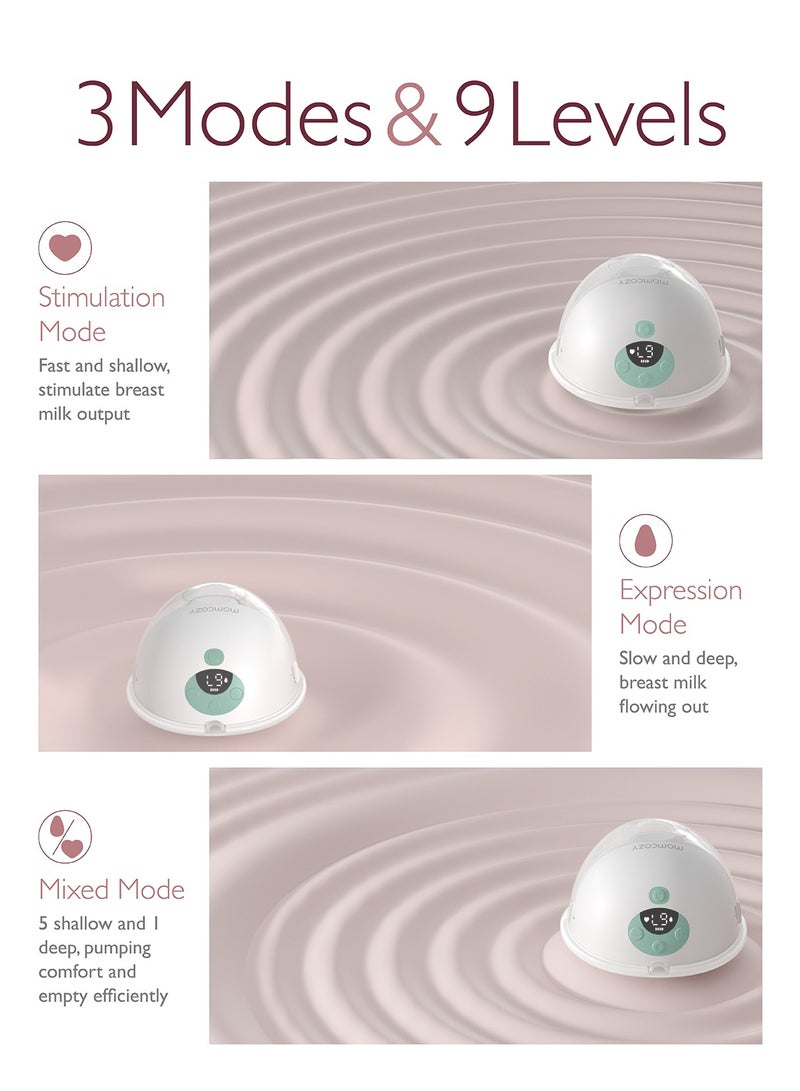 M5 Single Breast Pump Electric , Hands Free, Portable,  3 Modes and 9 Levels