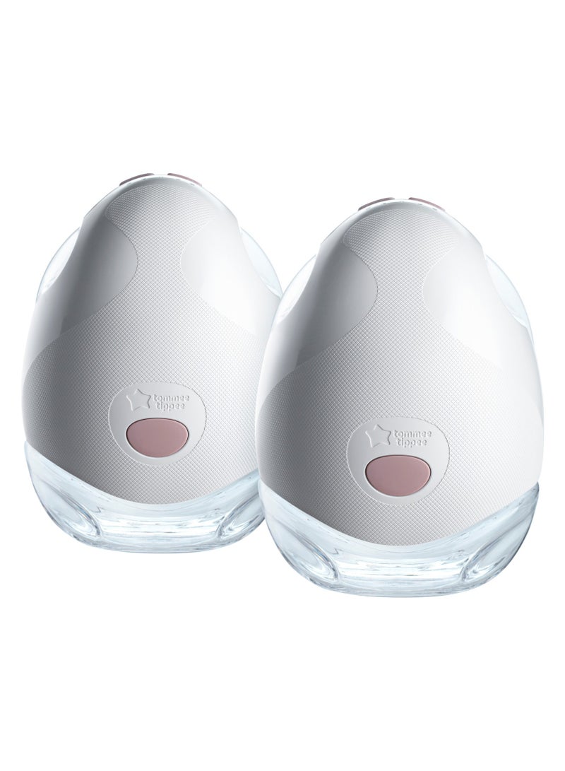 Tommee Tippee Made for Me Double Electric Wearable Breast Pump, Hands-Free, In-Bra Breastfeeding Pump, Portable, Quiet, 1 Massage and 8 Express Modes, 4 Hour Battery Life