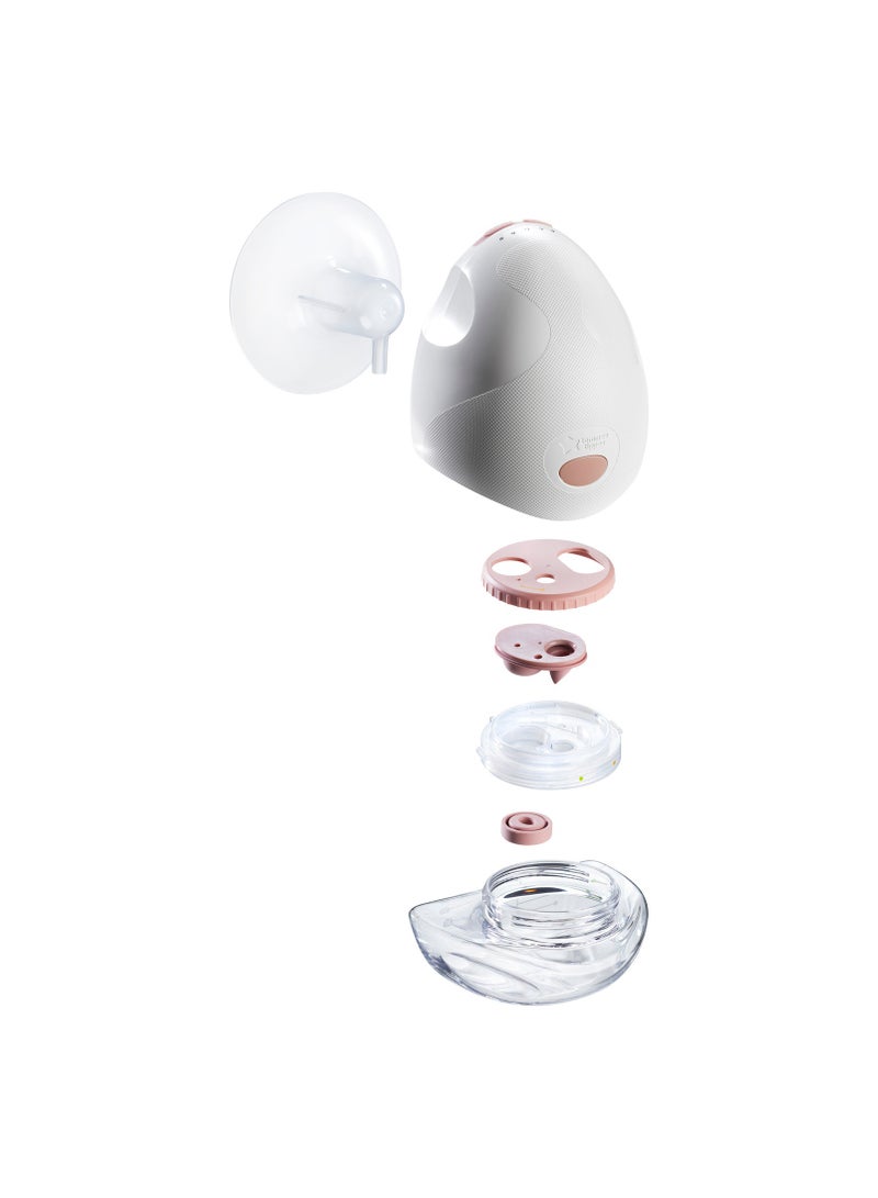 Tommee Tippee Made for Me Double Electric Wearable Breast Pump, Hands-Free, In-Bra Breastfeeding Pump, Portable, Quiet, 1 Massage and 8 Express Modes, 4 Hour Battery Life