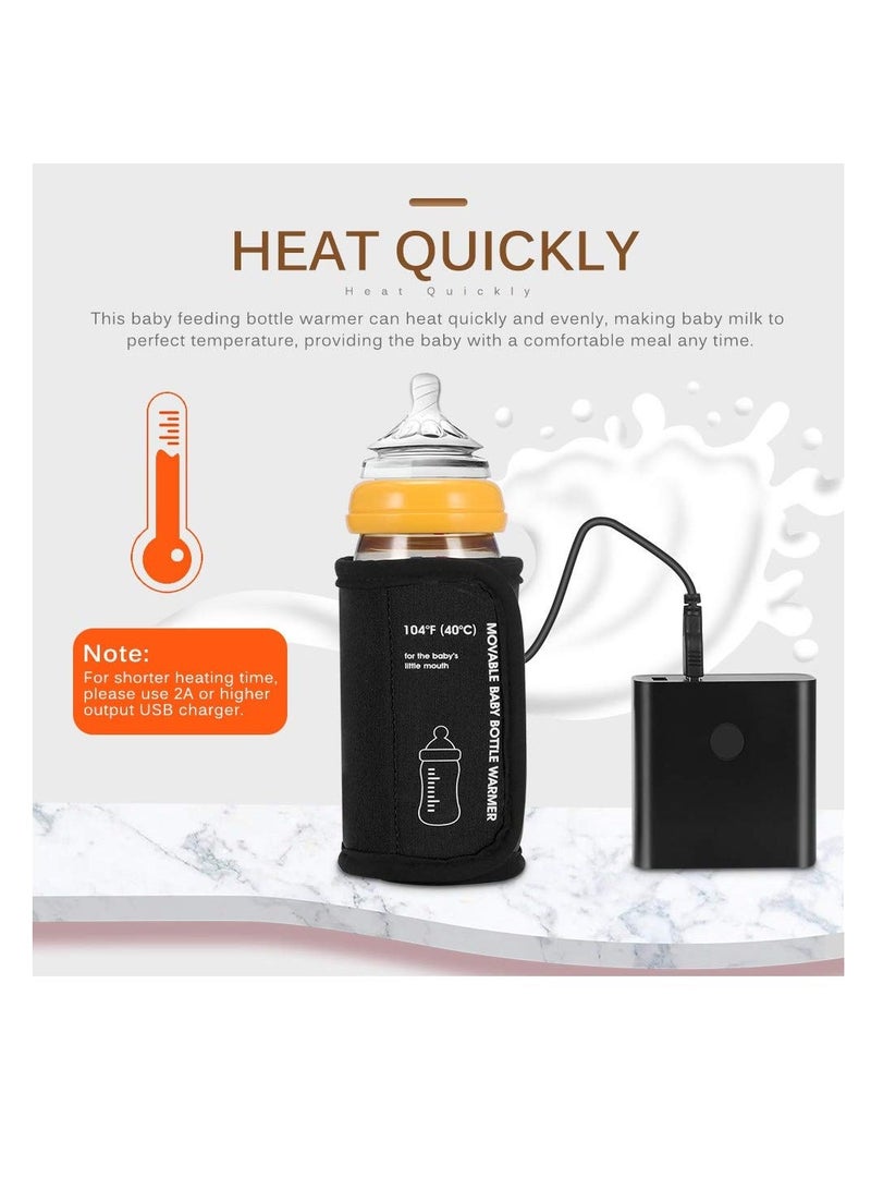 Portable Bottle Warmer for Travel, Car Baby Warmer, USB Travel Breastmilk Constant Temperature Feeding Bottle, Adjustable Design,