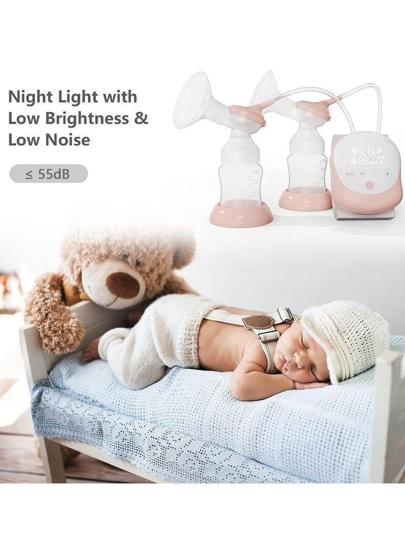 Electric breast pump portable silicone massage milking machine Pink
