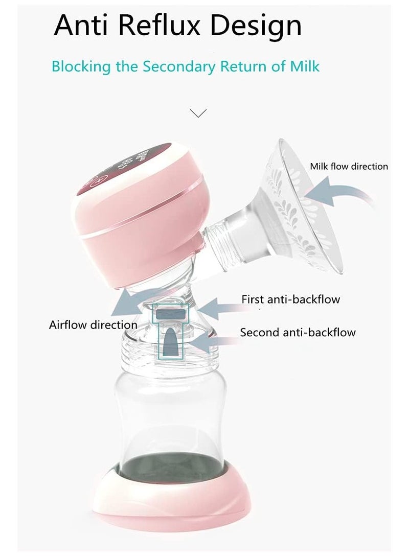 Electric breast pump portable silicone massage milking machine Pink