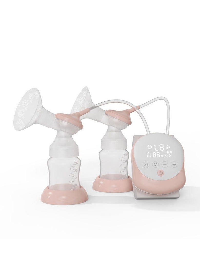 Electric breast pump portable silicone massage milking machine Pink