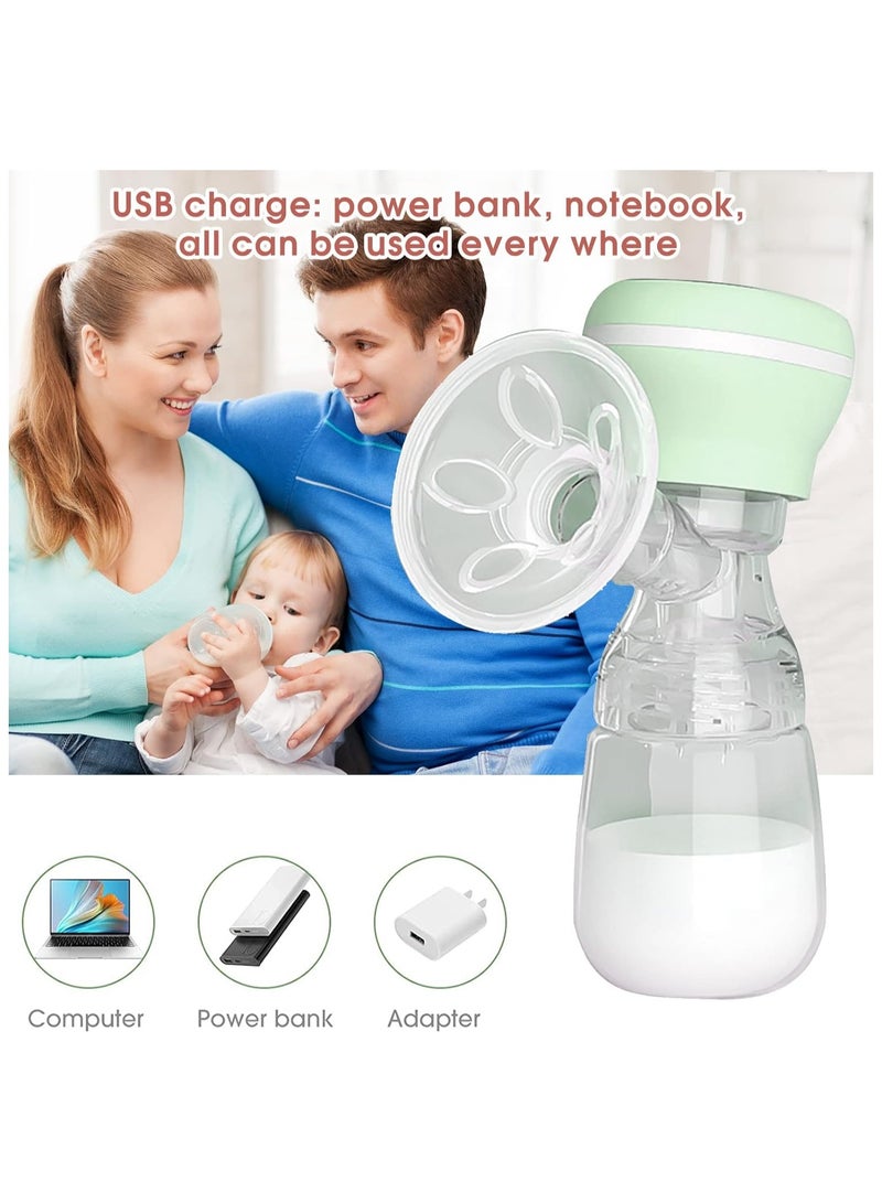 breast pump fully automatic portable silent all-in-one Green