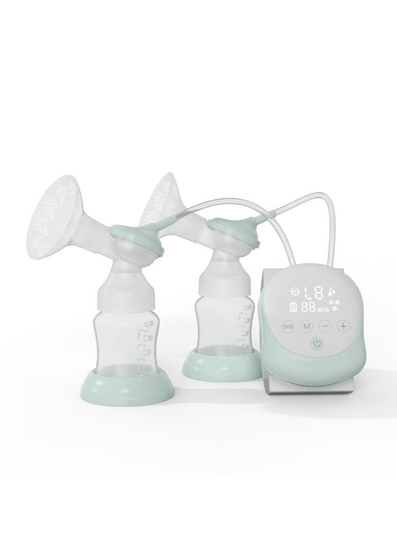Electric breast pump portable silicone massage milking machine Green