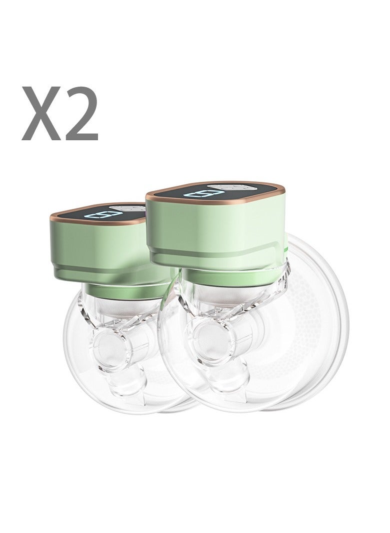 Set Of 2 Breast Pump Electric Hands-Free Breast Milk Fully Automatic Green