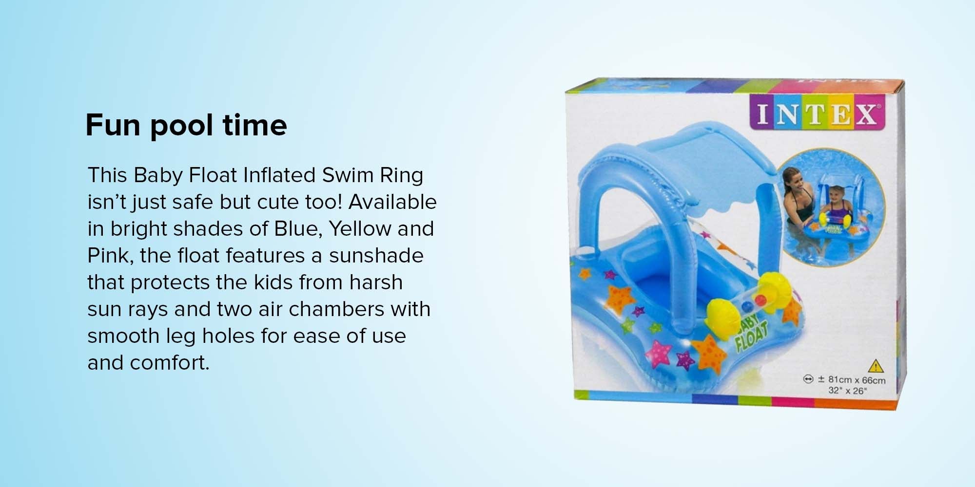 Kiddie Float Inflated Swim Ring 32 x 26inch