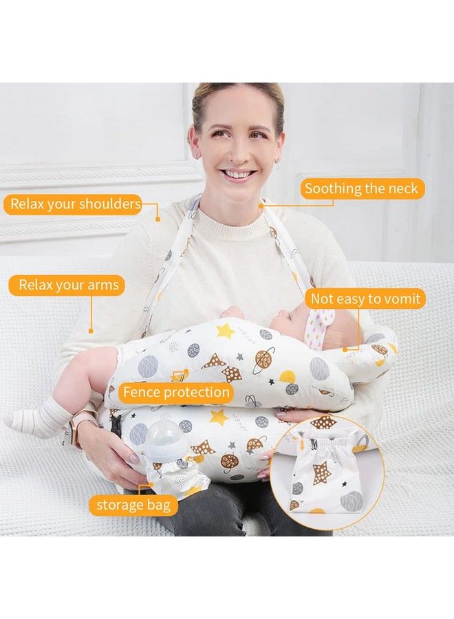 Baby Feeding Pillow For Mom Breastfeeding Nursing Pillow With Infant Support Cushion Multi Nursing Pad With Removable Neck Belt For Mom Baby Gifts (Polyester;Cotton Pack Of 1)