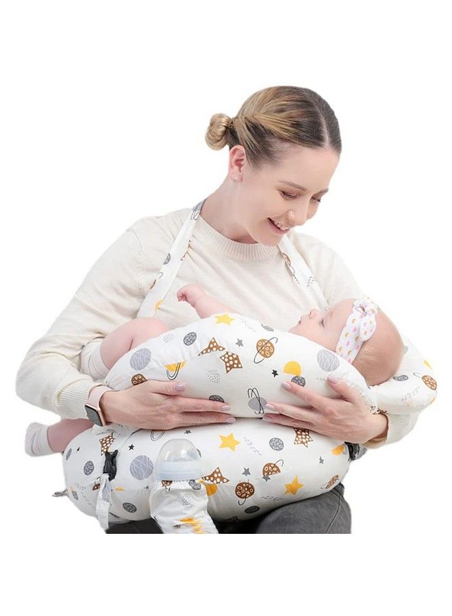 Baby Feeding Pillow For Mom Breastfeeding Nursing Pillow With Infant Support Cushion Multi Nursing Pad With Removable Neck Belt For Mom Baby Gifts (Polyester;Cotton Pack Of 1)