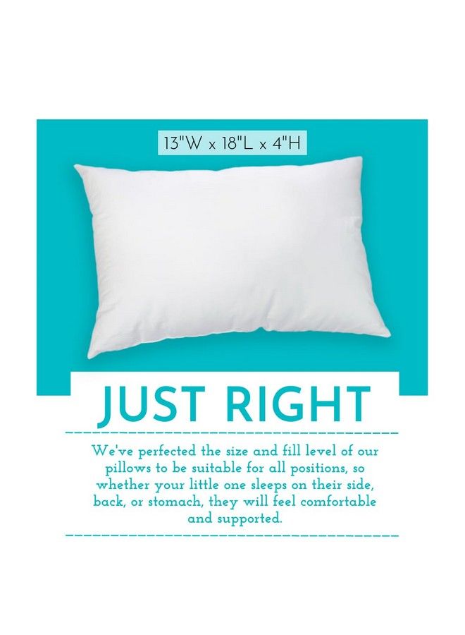 Toddler Pillow 13X18 Soft Hypoallergenic Toddler Pillows For Sleeping Best Kids Pillow For Better Neck Support Better Naps In Bed A Crib Or At Preschool! (2Pack)