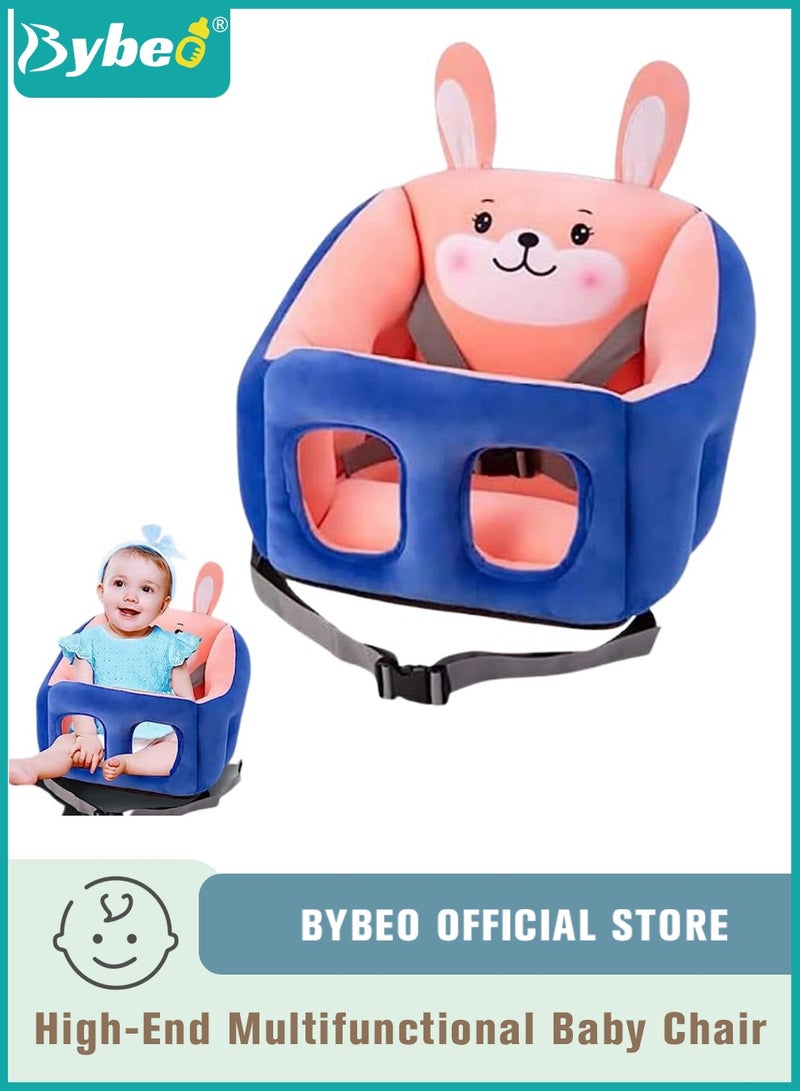 Baby Sofa Learn Sitting Chair, Nursery Sit Support Plush Seat, Soft Hugging Pillow Cushion, Infant Floor Seats with Safety Belts, Non-slip Armchair, Cartoon Animal Design, Gift for Kids Boys Girls