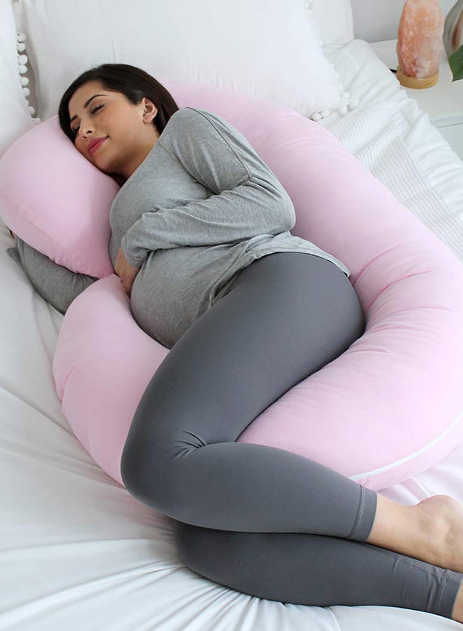 C Shape Pregnancy Pillow - Light Pink