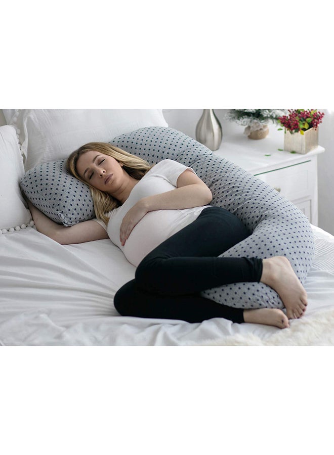 U Shape Pregnancy Poly Pillow Stars - Grey