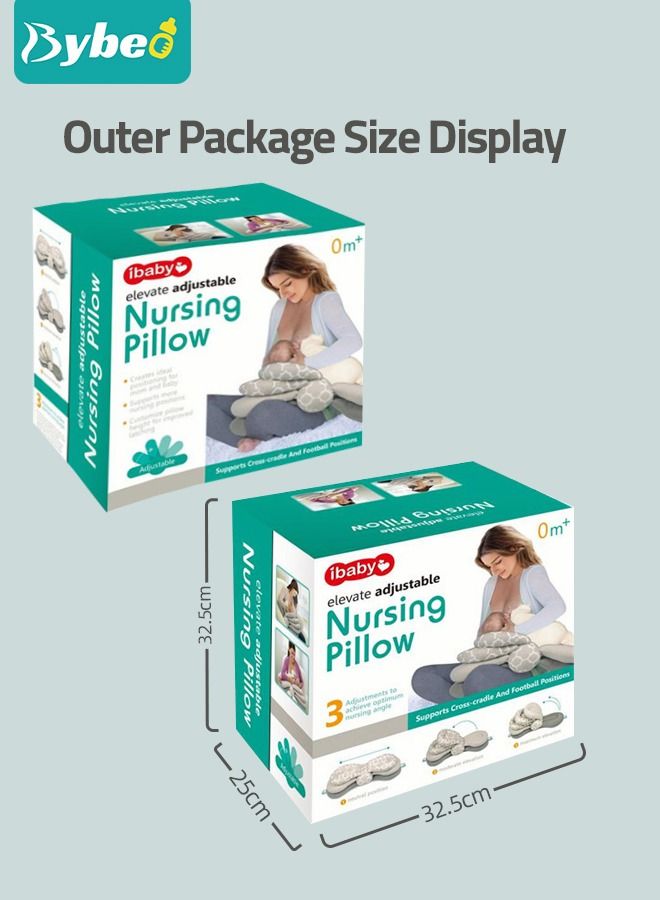 Adjustable Nursing Pillow for Breastfeeding Moms - Multi-Functional and Multi-Layer Postnatal Posture Support Pillow, Can Adjust Height, Geometric Design