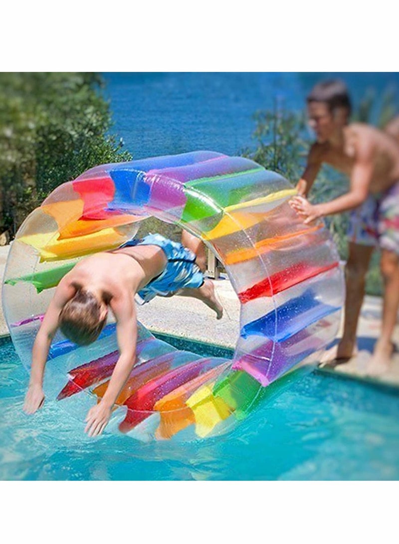 Kids Colorful Inflatable Water Wheel, 40 Inches Giant Roller Float, Swimming Pool Float