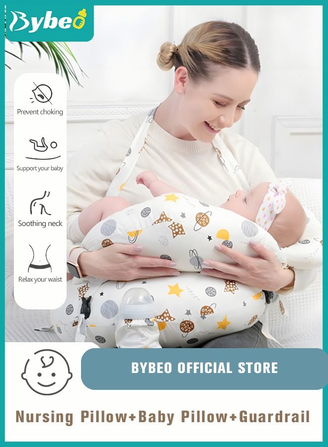 Nursing Pillow for Breastfeeding, Multi-Functional Original Plus Size Breastfeeding Pillows Give Mom and Baby More Support, with Adjustable Waist Strap and Removable Cotton Cover