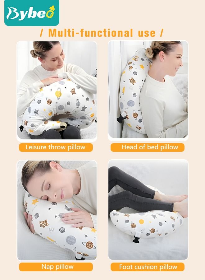 Nursing Pillow for Breastfeeding, Multi-Functional Original Plus Size Breastfeeding Pillows Give Mom and Baby More Support, with Adjustable Waist Strap and Removable Cotton Cover