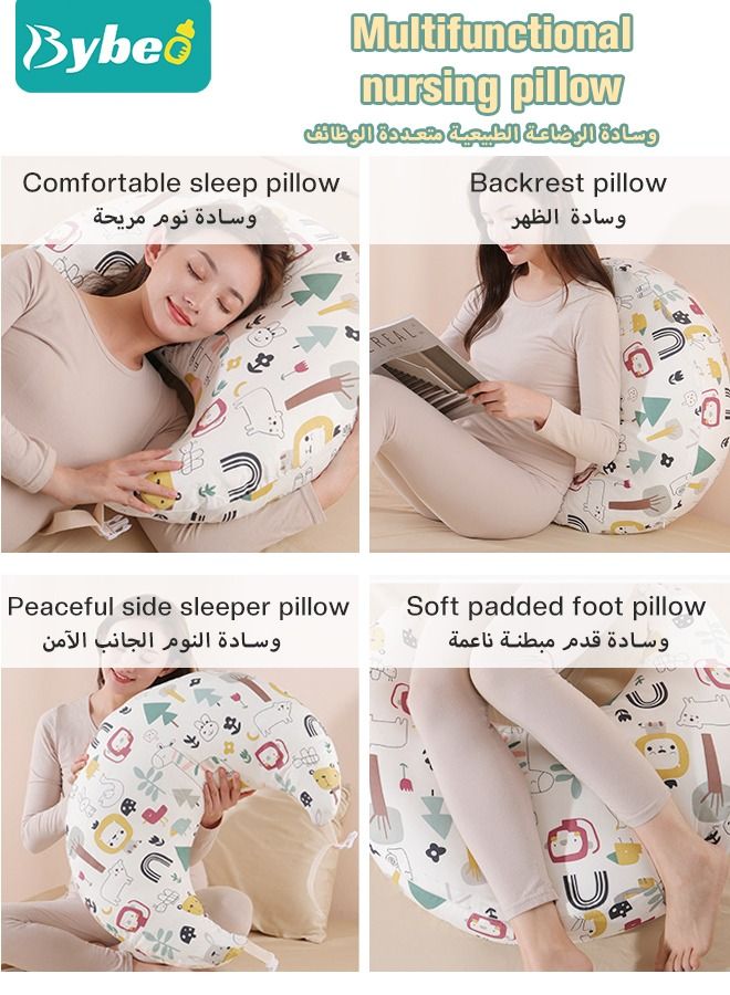 Nursing Pillow for Breastfeeding, Multi-Functional Original Plus Size Breastfeeding Pillows Give Mom and Baby More Support with Removable Cotton Cover