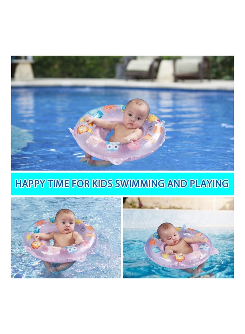 Baby Swimming Float Ring, with Safe Bottom Support, Inflatable Floats Pool Toys Accessories Large, for Toddler Age of 6-24 Months (Pink)