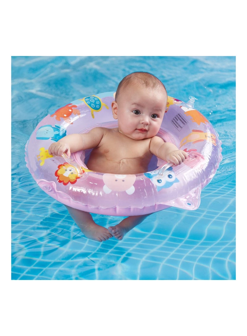 Baby Swimming Float Ring, with Safe Bottom Support, Inflatable Floats Pool Toys Accessories Large, for Toddler Age of 6-24 Months (Pink)