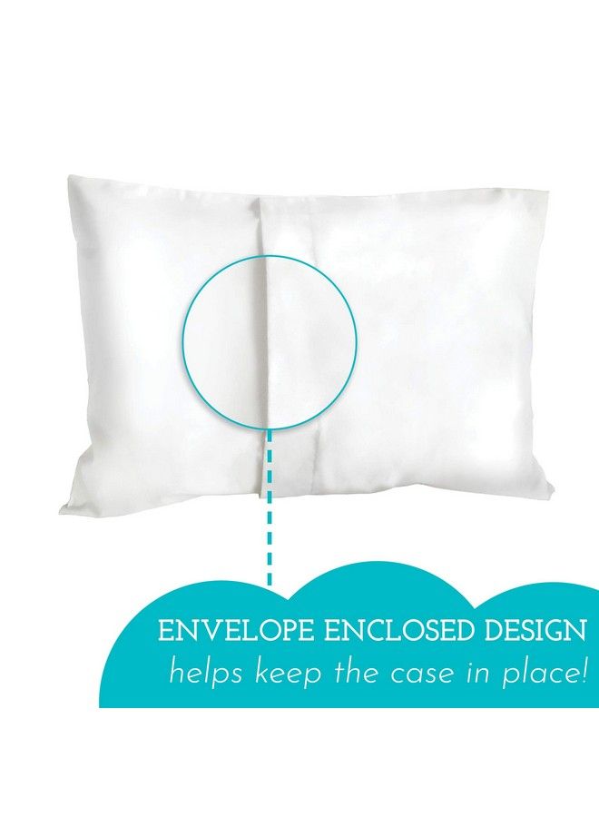 Toddler Pillow With Toddler Pillowcase Soft Hypoallergenic Best Pillow For Kids! Better Neck Support And Sleeping! Better Naps In Bed A Crib Or At School! Makes Travel Comfier! (White)
