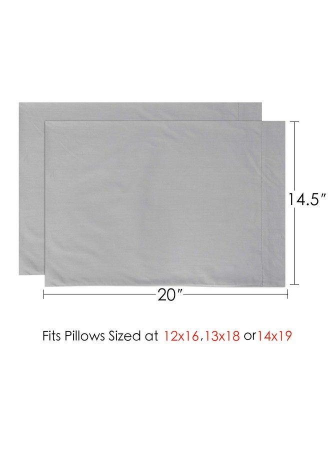 Cotton Toddler Pillowcases 2 Pack Toddler Travel Pillowcases Machine Washable & Super Soft 14X20 Inches Gray