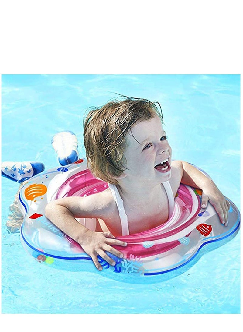 Baby Swimming Ring Float, Inflatable Swim with Seat Soft PVC for Infant/Toddler 6-36 Months, Leak-Proof Pool Kids Paddling