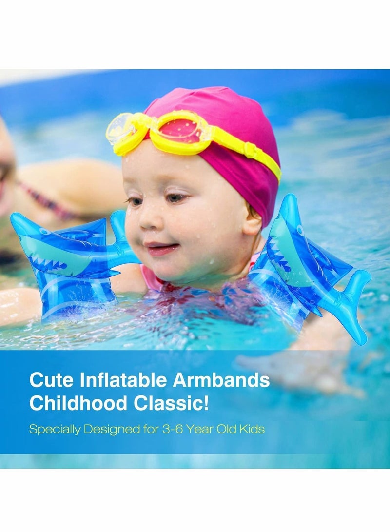 Inflatable Swim Floater Sleeves for Kids, Swimming Rings, Cartoon Swimiming Armbands Floaties Water Wings Floatation Sleeves, Pool Sports Learning Training Aids