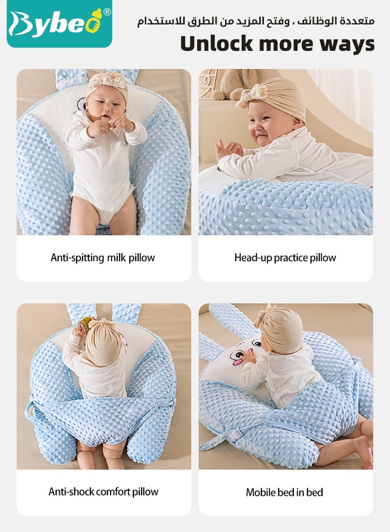 Baby Nursing Pillow, Breastfeeding Pillows for Babies, Multifunctional Baby Exhaust Pillow, Nursery Pillows,  Toddler Look Up and Lying Pillows, Anti Reflux Babies Crib Headrest for Newborn and Infant