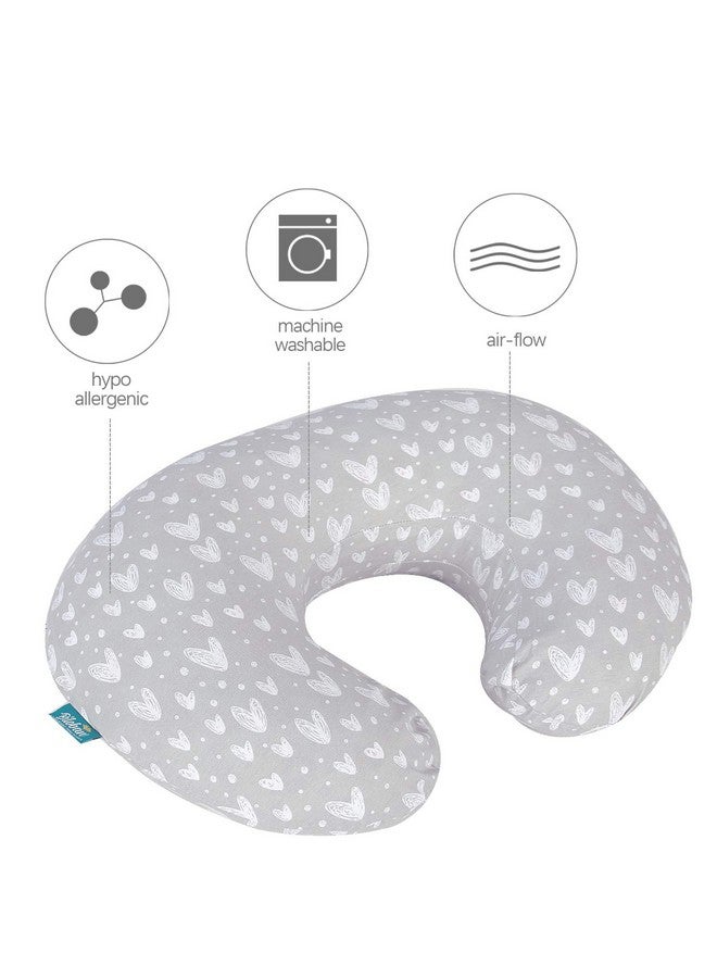 Nursing Pillow Cover 2 Pack Pink And Gray Stretchy 100% Jersey Cotton Nursing Pillow Slipcovers For Moms Breastfeeding And Bottle Feeding Pillow Large Zipper Ultra Soft Nursing Pillow Cover