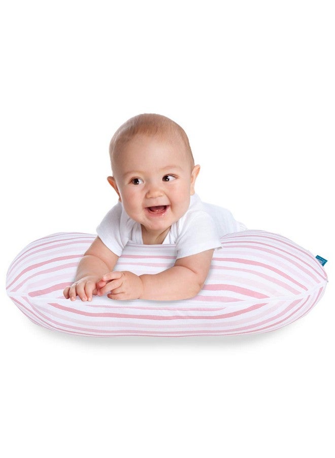 Nursing Pillow Cover 2 Pack Pink And Gray Stretchy 100% Jersey Cotton Nursing Pillow Slipcovers For Moms Breastfeeding And Bottle Feeding Pillow Large Zipper Ultra Soft Nursing Pillow Cover