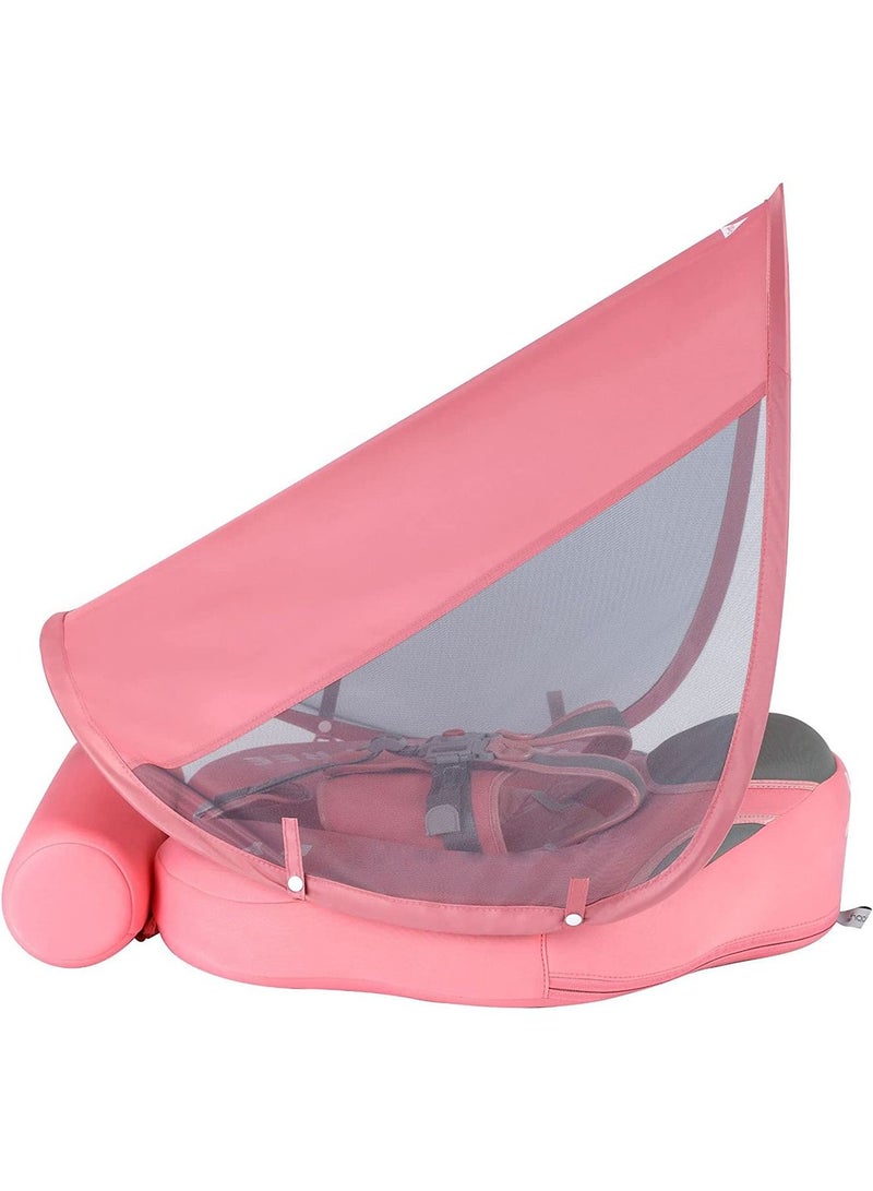 Non-Inflatable Baby Floater with Sun Protection Canopy and Removable Safety Tail