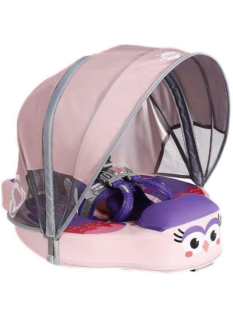 Non-Inflatable Baby Floater with Sun Protection Canopy and Removable Safety Tail