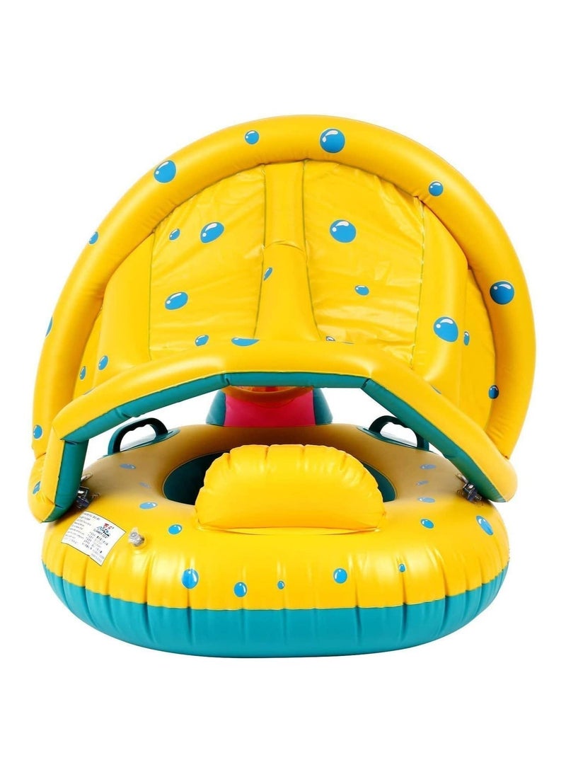 Baby Inflatable Swimming Ring with Adjustable Sun Shade Pool Float