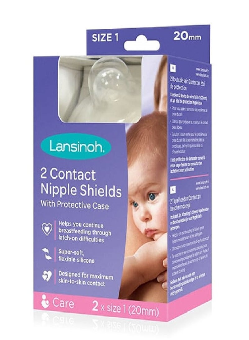 2 Contact Nipple Shields 20 mm (With Protective Case)