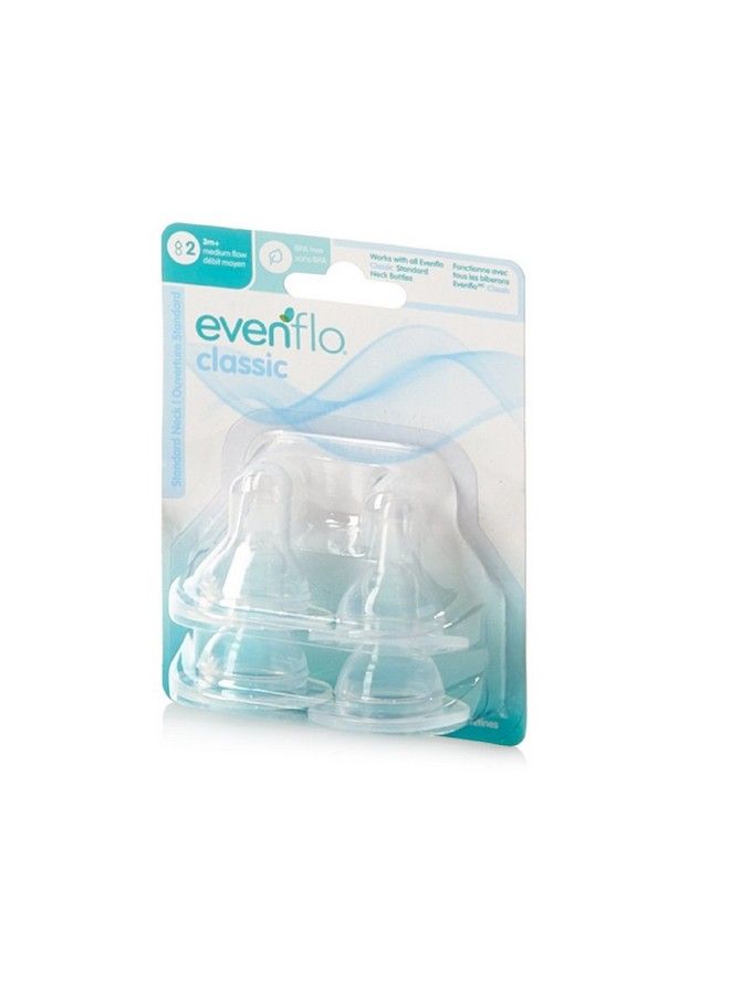 Customflow Classic Silicone Nipples Medium Flow (36 Months) 4 Ea (Pack Of 2)