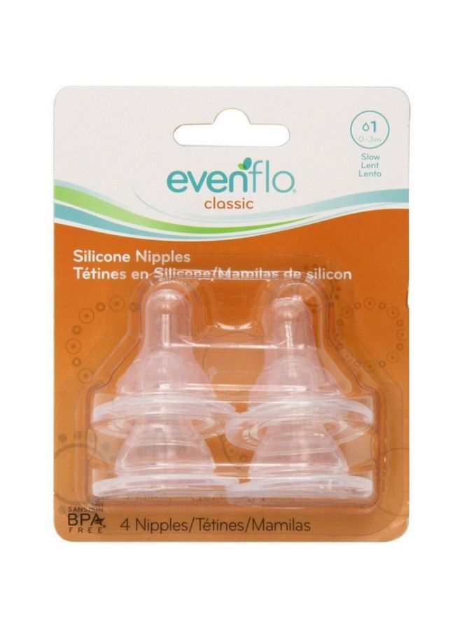 Classic Nipples Slow Flow 03 Months 4 Ea (Pack Of 2)