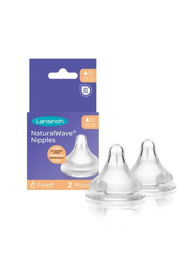 Naturalwave Baby Bottle Nipples Slow Flow Size 2S Anticolic 2 Count