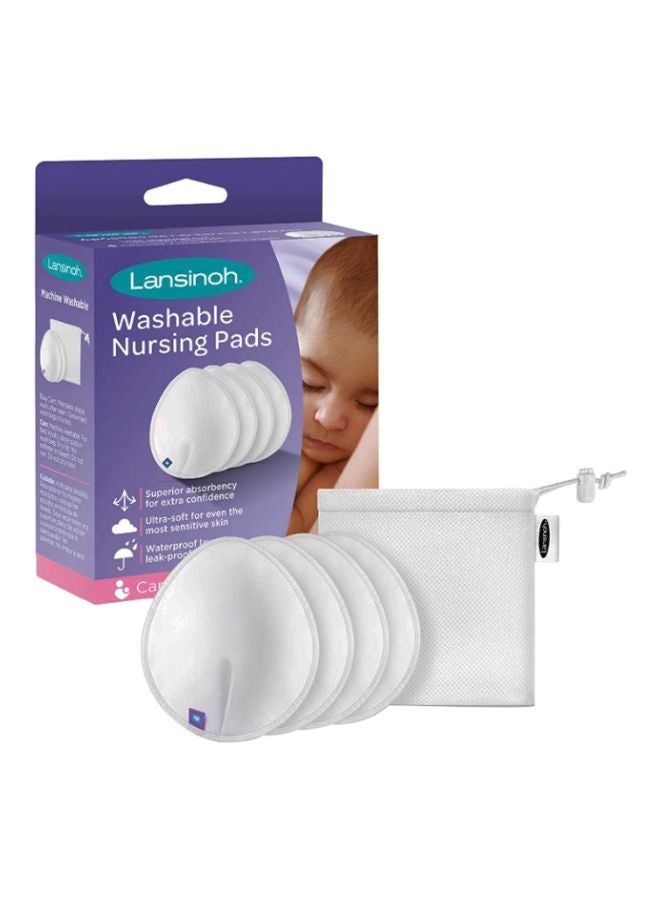 4-Piece Washable Nursing Pads With Wash Bag Set