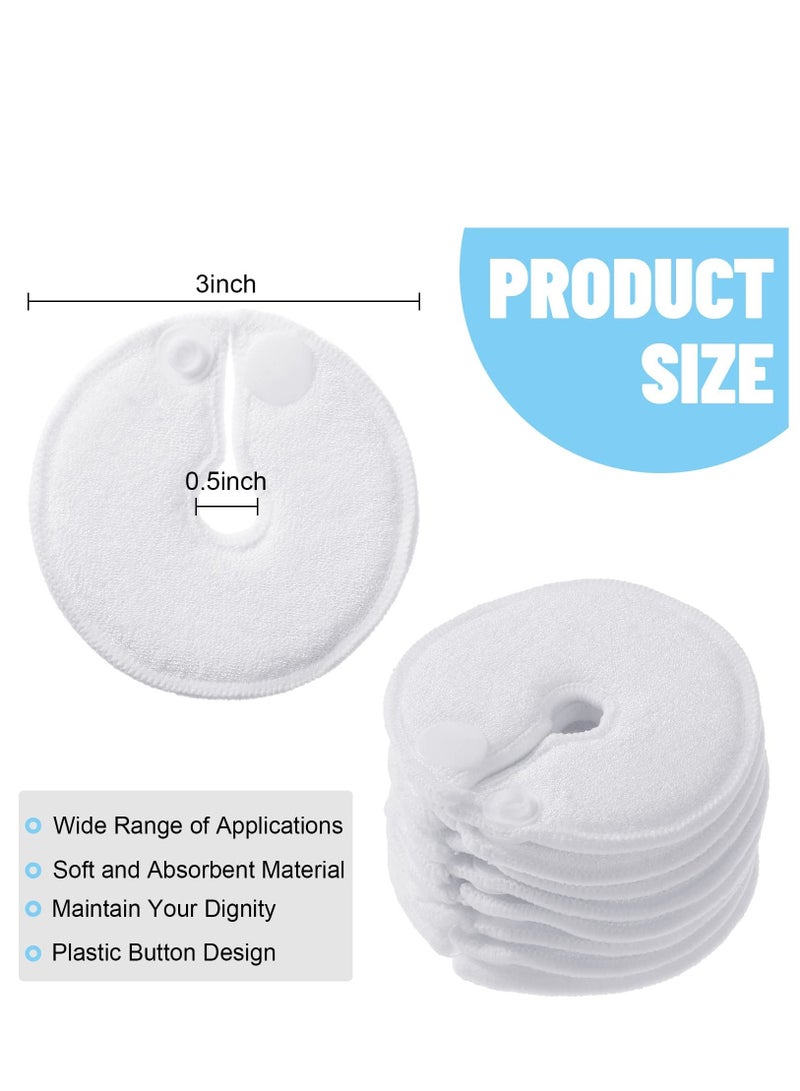 20 Pack G Tube Button Covers Pads Holder Peritoneal Abdominal Feeding Supplies Soft Absorbent Cotton Nursing Peg Accessories, White, 3 Inch