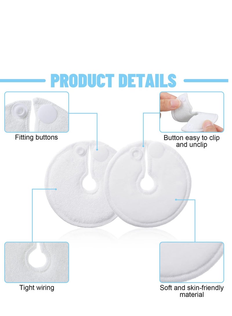 20 Pack G Tube Button Covers Pads Holder Peritoneal Abdominal Feeding Supplies Soft Absorbent Cotton Nursing Peg Accessories, White, 3 Inch